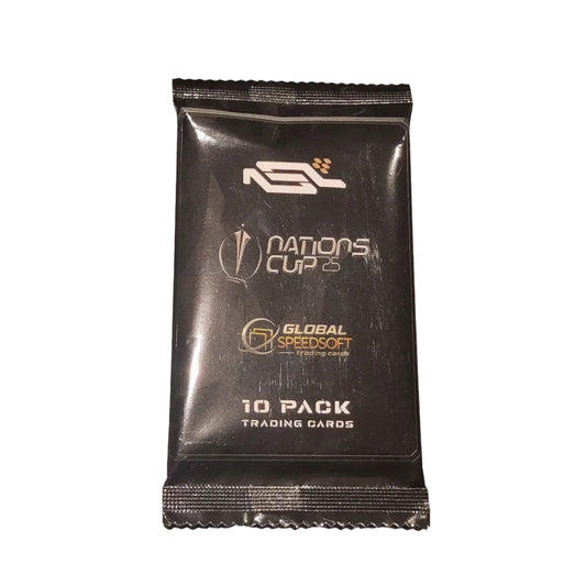 Black snack packet with visible branding on a gray surface